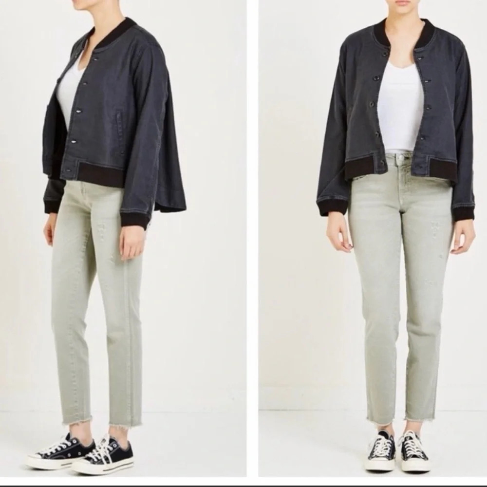 THE GREAT. Black Bomber Jacket